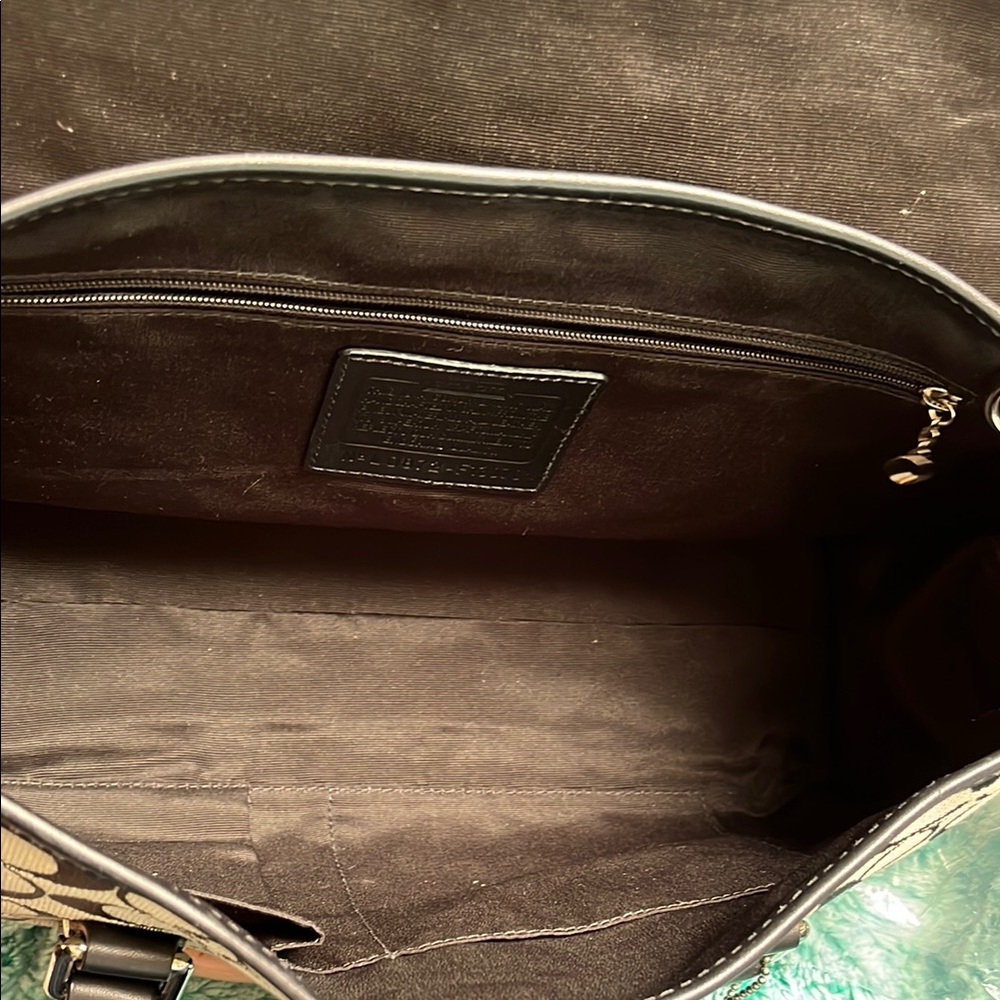 Coach Black and Cream Monogram Tote Bag - Picture 13 of 13